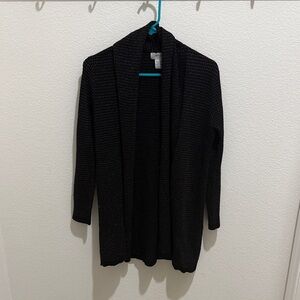 Elegant Black Open-Front Cardigan